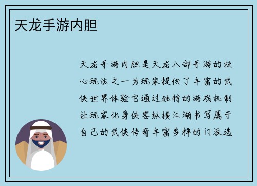 天龙手游内胆